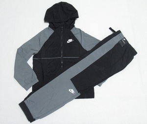 NIKE YTHu-bnto Lux -tsu setup ash black 130 Nike nylon Parker pants top and bottom set Kids sport cu9293-011