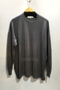 代官山)ENFOLD エンフォルド 23SS SLIT CREW PULLOVER クルーネック プルオーバー ニット グレー サイズ38