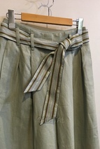二子玉)Loro Piana ロロピアーナ 近年モデル Thorne high-rise wide-leg linen pants リネンワイドパンツ 定価20万 レディース 38_画像2