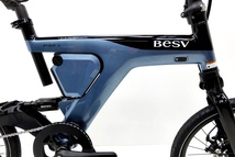 ★★ベスビー BESV PSF1 2022年モデル アルミ 電動アシスト折りたたみ自転車 バイク タイヤ20インチ 7速 グレー×ブルー_画像5