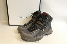 二子玉) GUCCI グッチ 未使用 フラッシュトレック GGキャンバス ブーツ 521679 スニーカー グレー 定価135,000円 メンズ 9 28cm_画像1