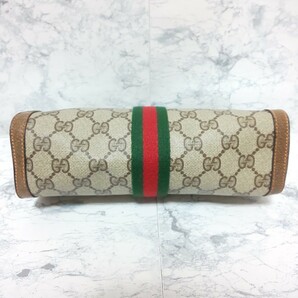 【美品/希少】OLD GUCCI オールドグッチ ヴィンテージ ミニクラッチバッグ セカンドバッグ バニティバッグ シェリーライン PVCレザーの画像6