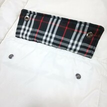 【美品】BURBERRY BLACK LABEL シルバーフォックスファー フードライナー ホワイトグースダウンジャケット(L) 裏地ノバチェック ホース刺繍_画像6