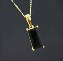 【格安】高純度 大人気 スクエアカット ブラック ダイヤモンド ネックレス ゴールド(18K/刻印有 SV925 K16 2121_画像1