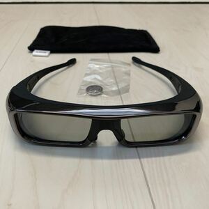 (志木)SONY/ソニー 3Dメガネ 3Dglasses TDG-BR100 専用ポーチ付き ブラック 黒 通電確認済 標準サイズ ブラビア用 BRAVIA (o)
