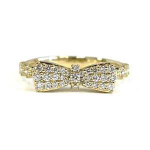 [Используется] Ponte Vequio Ponte Vecchio K18 ленточное кольцо алмаза D0.32ct 10.5 кольцо 2.7G