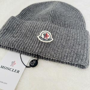 新品未使用 MONCLER ニット帽 ビーニー モンクレール　グレー