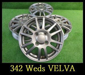 【342】★Weds VELVA ホイール▲13x4B 4穴 PCD100 +42 4本 ワゴンR ミラ アルト など