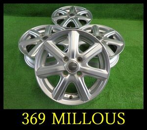 【369】★MILLOUS ホイール▲14x4.5J 4穴 PCD100 +45 4本 N-BOX N-ONE ライフ タントなど軽自動車全般に