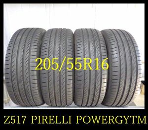 【Z517】30301154 送料無料・代引き可 店頭受取可 2023年製造 約7.5部山 ◆PIRELLI POWERGY ◆205/55R16◆4本