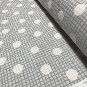 日本製　3m　Plaid Pattern　ドット柄　ベージュ　オックス　生地　ハギレ