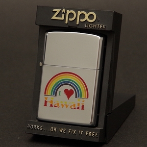 未使用　ZIPPO　I LOVE　HAWAII　アイラブハワイ　レインボー　虹　1984年製　レギュラー　ポリッシュ仕上げ