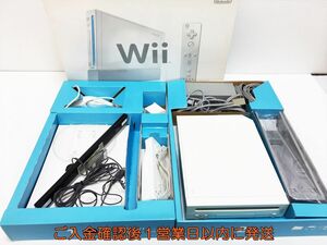 【1円】任天堂 ニンテンドー Wii 本体 セット ホワイト 白 リモコン ヌンチャク 周辺機器 未検品ジャンク H08-198ym/G4