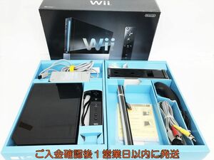 【1円】任天堂 ニンテンドー Wii 本体 セット ブラック 黒 リモコン ヌンチャク 周辺機器 未検品ジャンク G06-310ek/G4