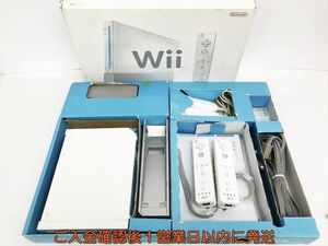 【1円】任天堂 ニンテンドー Wii 本体 セット 白 ホワイト リモコン×2 ヌンチャク×2 周辺機器 未検品ジャンク G06-320ek/G4