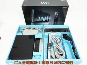 【1円】任天堂 ニンテンドー Wii 本体 セット ブラック 黒 リモコン ヌンチャク 周辺機器 未検品ジャンク G06-316ek/G4