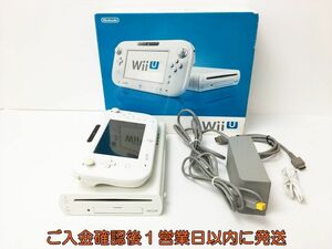 【1円】任天堂 WiiU 本体 ベーシックセット 8GB ホワイト ニンテンドーWii U 動作確認済 画面ヤケあり 内箱なし H07-748rm/G4