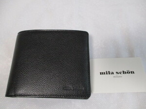 新品【mila schon】ミラショーン 二つ折り財布 札入れ(ブラック) 