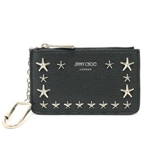 新品同様 JIMMY CHOO ジミーチュウ キーケース スタースタッズ コインケース ブラック メンズ【中古】