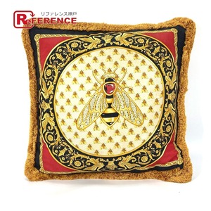 VERSACE Versace mete.-sa fringe pillow pillow interior cushion yellow lady's [ used ]