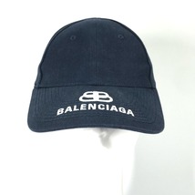 BALENCIAGA バレンシアガ 577548 ロゴ 帽子 キャップ帽 ベースボール キャップ ネイビー レディース【中古】_画像2