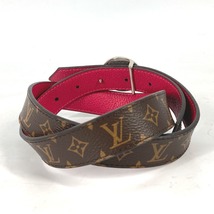 美品 LOUIS VUITTON ルイヴィトン M0056W サンチュール LVサークル ロゴ 細ベルト モノグラム ベルト ブラウン レディース【中古】_画像5