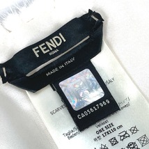 FENDI フェンディ FNG477 ロゴ 毛皮 ストール フリンジ フィラ FILA コラボ マフラー ホワイト レディース【中古】_画像8