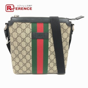 GUCCI グッチ 471454 フラット メッセンジャー カバン GG ショルダーバッグ ベージュ メンズ【中古】