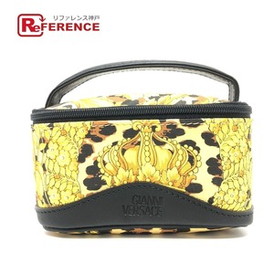 VERSACE Versace Leopard Mini bag total pattern pouch yellow lady's [ used ]