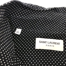 SAINT LAURENT PARIS サンローランパリ 469660 オープンカラー ドット 長袖シャツ ブラック メンズ【中古】_画像3