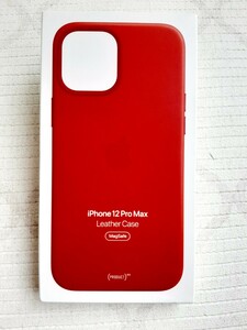 アップル純正　iphone12promaxレザーケース　スカーレット