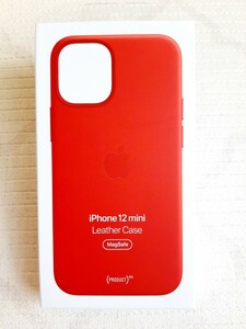 アップル純正 iphone12mini レザーケース　スカーレット