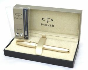 ◆PARKER◆パーカー 万年筆 シャンパンゴールド インク付 美品 ケース付き 長期保管品