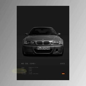 BMW M3 CSL ポスター　A4サイズ　エンブレム