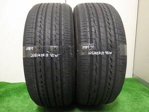 2787 中古タイヤ ブリヂストン レグノGR-XⅡ 225/45R18 95W 2本 2023年製造 引き取り取り付け　持ち込みタイヤ交換茨城　クラウン　ベンツ