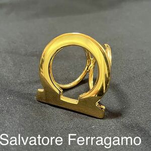 \\1円スタート！！//サルヴァトーレフェラガモ Salvatore Ferragamo スカーフリング ガンチーニ メタル ゴールド レディース 