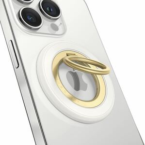Andobil スマホリング マグセーフ スマホリングマグネットリング磁石 iPhone 15 14 13 12 Pro Max mini Plus Androidに対応 白色