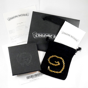 [ unused / in voice .re seat .book@/ attached equipping ]CHROME HEARTS Chrome Hearts 22K paper chain bracele 8inch Gold genuine article 