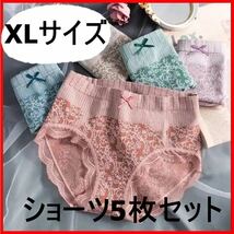 ショーツ 5色セット XLサイズ パンツ 深履き ストレッチ 下着 美尻_画像1