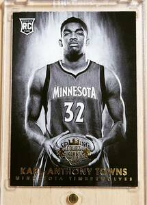 (001/175) 2015 -16 Panini Court Kings KARL-ANTHONY TOWNS RC Black & White / カール アンソニー タウンズ