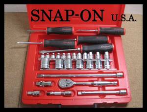 ●SNAP-ON●スナップオン ソケットレンチ 3/8" DRIVE SOCKET WRENCH SET ドライバー 赤ケース PB16B U.S.A.●USED