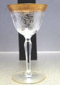 201★検 オールド バカラ グラス）Glastonbury グラストンベリー ロータス 女神柄 金彩 ◆アンティーク グラス