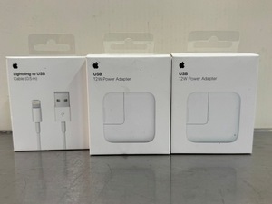 ●新品未使用品・レターパックなら送料無料・Apple・12W USB電源アダプタ・mgn03am/a・Lightning USBケーブル（0.5m）・me291am/a