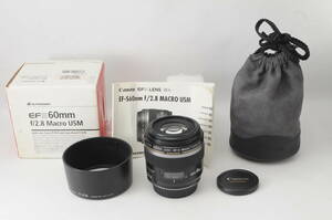 ★超美品★ Canon キヤノン MACRO EF-S 60mm F2.8 USM 元箱 付属品 ★超美品の極めて美しい外観! カビ・クモリ・キズ・スレなし! 完動品!