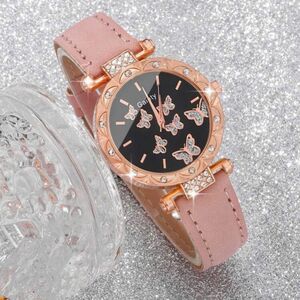 新品　レディースバタフライデザイン腕時計　フェミニン　ピンク　大人可愛い　きれいめ　高見え　ファッション　アクセサリー　カジュアル