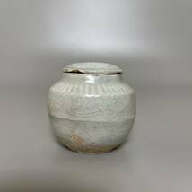 時代　青白磁　茶入　小壺　蓋付　唐物　茶道具　中国古美術　サイズ：高6.5cm_画像5