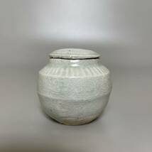 時代　青白磁　茶入　小壺　蓋付　唐物　茶道具　中国古美術　サイズ：高6.5cm_画像2