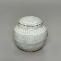 時代　青白磁　茶入　小壺　蓋付　唐物　茶道具　中国古美術　サイズ：高6.5cm_画像1