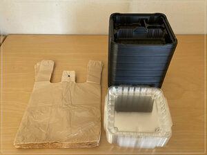 ［即決・送料無料］プラスチック弁当容器 袋付き 36個 フードパック お持ち帰り テイクアウト 使い捨て容器