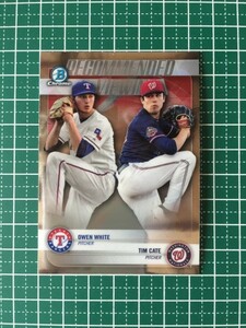 即決のみ！★TOPPS MLB 2018 BOWMAN DRAFT BASEBALL RV-WC TIM CATE【NATIONALS】 & OWEN WHITE【RANGERS】インサートカード 18★